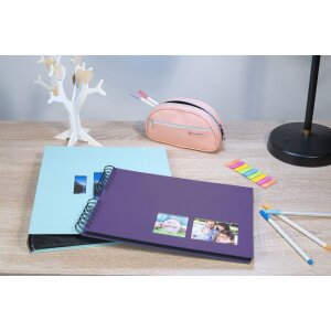 Exacompta álbum de fotos espiral MILANO 32x22 cm 50 páginas negro Scrapbooking
