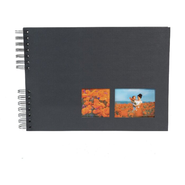 Exacompta álbum de fotos espiral MILANO 32x22 cm 50 páginas negro para scrapbooking