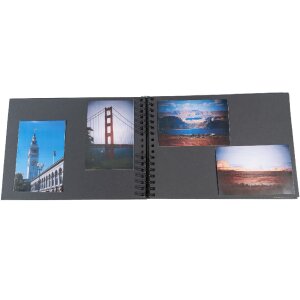 Exacompta álbum de fotos espiral MILANO 32x22 cm 50 páginas negro para scrapbooking
