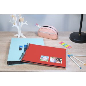 Exacompta álbum de fotos espiral MILANO 32x22cm 50 páginas negras para 150 fotos