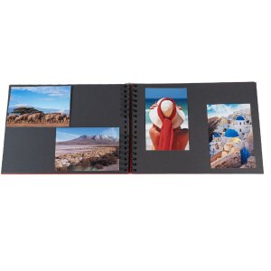 Exacompta álbum de fotos espiral MILANO 32x22cm 50 páginas negras para 150 fotos