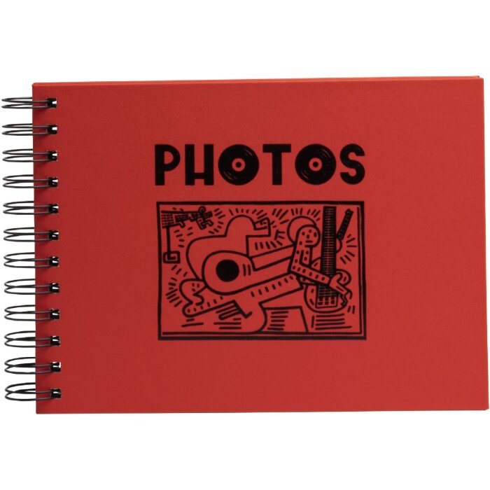 Álbum de fotos Exacompta Musicart rojo 50 páginas negras 23x16 cm encuadernación en espiral