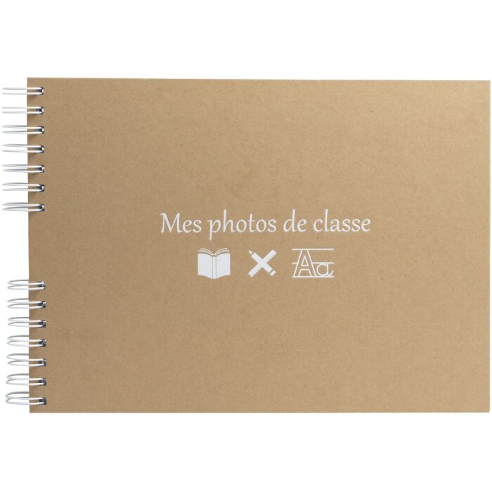 Exacompta 16029E Álbum de fotos encuadernado en espiral fotos de clase 50 páginas blancas marrón