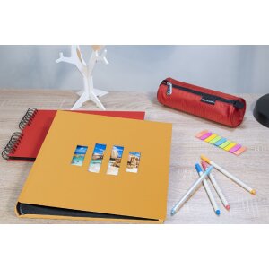 Exacompta álbum de fotos MILANO 29x32 cm 60 páginas negro naranja