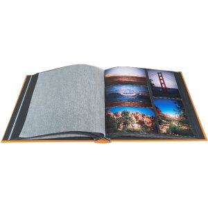 Exacompta álbum de fotos MILANO 29x32 cm 60 páginas negro naranja