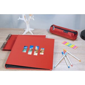 Exacompta álbum de fotos MILANO 29x32 cm 60 páginas negro rojo