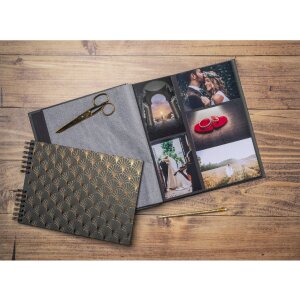 Exacompta 16095E Álbum de fotos Néo Déco Negro 29x32 cm 60 páginas negras
