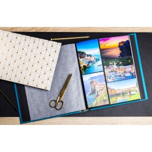 Exacompta 16096E Álbum de fotos 60 páginas negro Néo Déco Azul
