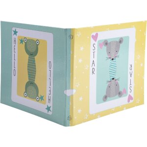 Exacompta álbum de fotos 25x25cm 30 páginas motivo blanco fantasía naipe amarillo verde