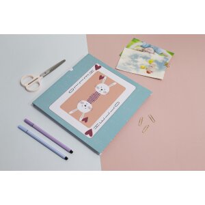 Exacompta 16115E Álbum de fotos 30 páginas rosa/azul fantasía naipe
