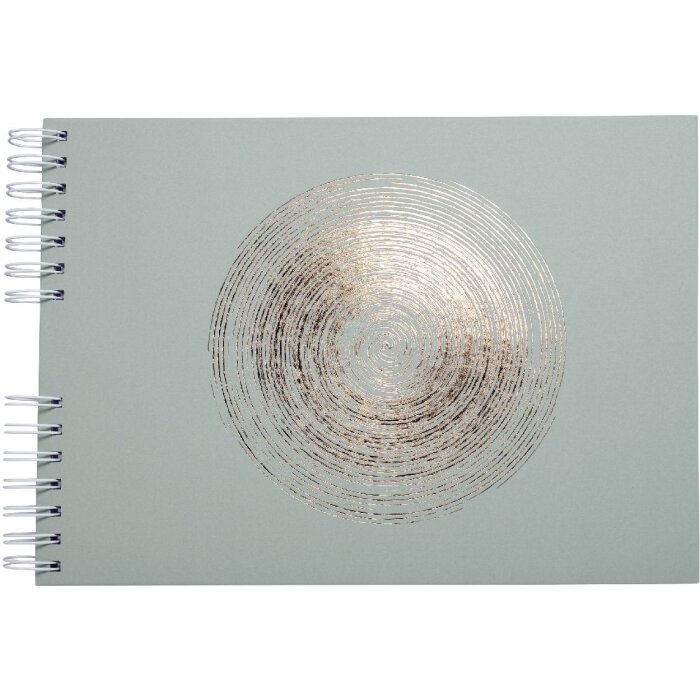 Álbum espiral Exacompta 50 páginas 32x22 cm Elipse verde con gofrado oro rosa