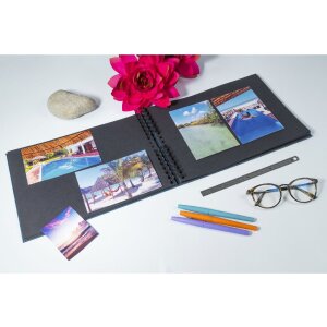 Exacompta 16207E Álbum de fotos espiral Palma Azul 50 páginas negro 32x22 cm