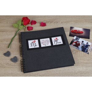 Exacompta 16215E Álbum de fotos en espiral ME & YOU 32x32 cm 60 páginas negro