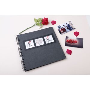 Exacompta 16215E Álbum de fotos en espiral ME & YOU 32x32 cm 60 páginas negro