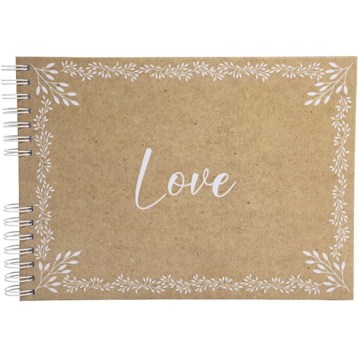 Exacompta 16234E Álbum de fotos encuadernado en espiral 50 páginas blanco 32x22cm motivo KRAFT