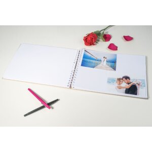 Exacompta 16234E Álbum de fotos encuadernado en espiral 50 páginas blanco 32x22cm motivo KRAFT