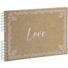 Exacompta 16234E Álbum de fotos encuadernado en espiral 50 páginas blanco 32x22cm motivo KRAFT