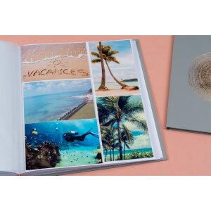 Exacompta Álbum de Fotos Ellipse Gris 60 páginas blanco 29x32cm