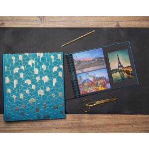 Álbum de fotos Exacompta Néo Déco 32x22 cm encuadernación en espiral 50 páginas Bleu de France