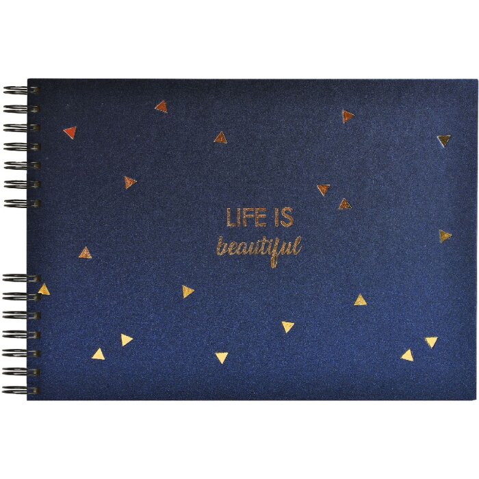 Exacompta 16452E Álbum espiral 50 páginas negro 32x22cm LIFE Azul