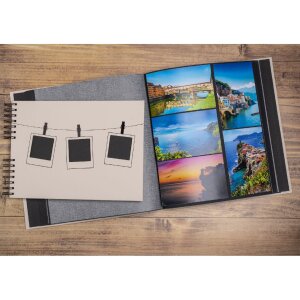 Exacompta 16525E Álbum de fotos serie Polaroid Rosa 29x32 cm 60 páginas negras