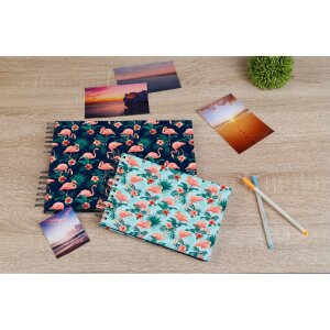 Exacompta 16703E Álbum espiral FLAMINGO 23x16 cm 50 páginas blanco azul noche