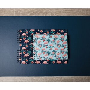 Exacompta 16703E Álbum espiral FLAMINGO 23x16 cm 50 páginas blanco azul noche