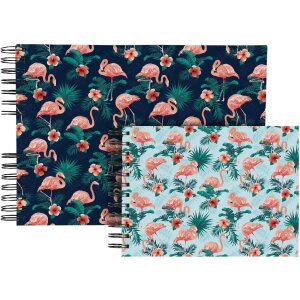 Exacompta 16703E Álbum espiral FLAMINGO 23x16 cm 50 páginas blanco azul noche