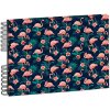 Exacompta 16703E Álbum espiral FLAMINGO 23x16 cm 50 páginas blanco azul noche