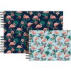 Exacompta 16703E Álbum espiral FLAMINGO 23x16 cm 50 páginas blanco azul noche