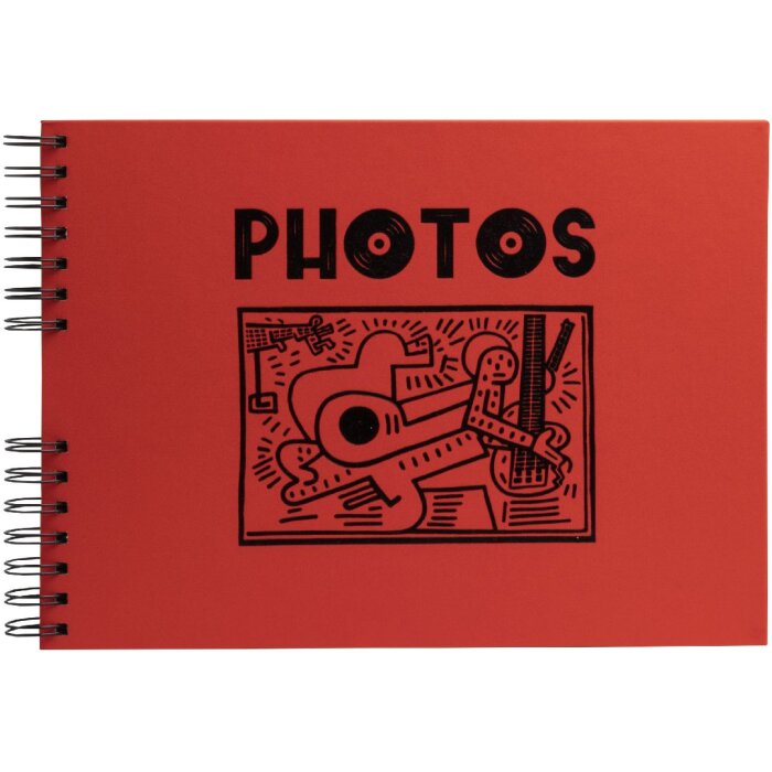 Exacompta 16783E Álbum de fotos con encuadernación en espiral 50 páginas negro Musicart rojo