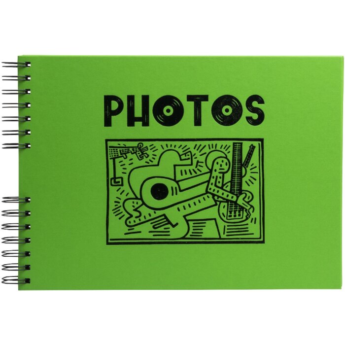 Exacompta 16784E Álbum de fotos con encuadernación en espiral 50 páginas negro Musicart Verde