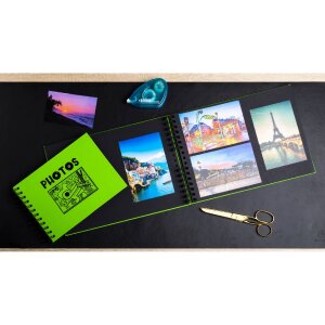 Exacompta 16784E Álbum de fotos con encuadernación en espiral 50 páginas negro Musicart Verde