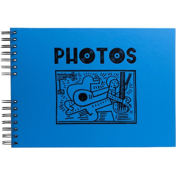 Exacompta 16785E Álbum de fotos encuadernado en espiral 50 páginas negro Musicart Azul