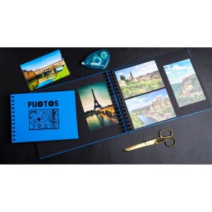 Exacompta 16785E Álbum de fotos encuadernado en espiral 50 páginas negro Musicart Azul