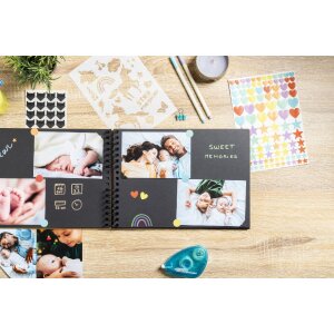 Exacompta 16801E Set Scrapbooking con álbum de fotos 32x22 cm SCRAP ADDICT Negro