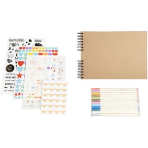 Exacompta 16802E Set Álbum Scrapbooking 32x22cm Scrap Addict Kraft marrón