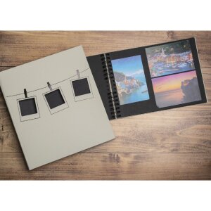 Exacompta 16824E Álbum de fotos encuadernado en espiral 32x22 cm 50 páginas negro verde claro