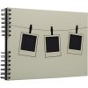 Exacompta 16824E Álbum de fotos encuadernado en espiral 32x22 cm 50 páginas negro verde claro