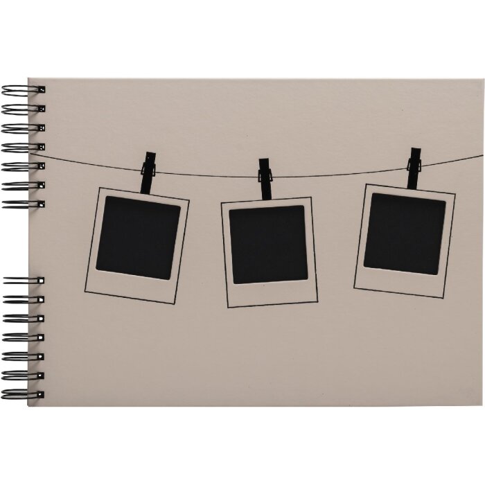 Exacompta 16825E Álbum de fotos encuadernado en espiral 32x22 cm 50 páginas negro Rosa