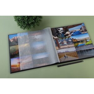 Exacompta 16981E Álbum de fotos en espiral ARAMY 32x32 cm 60 páginas negro