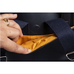 Exacompta 17237E Mochila ordenador Lady Exactive cuero 33x35x16 cm azul marino