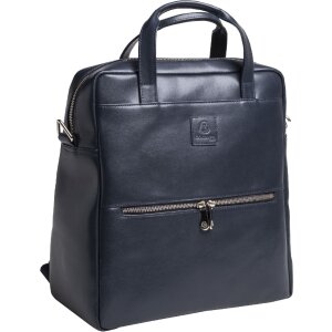 Exacompta 17237E Mochila ordenador Lady Exactive cuero 33x35x16 cm azul marino