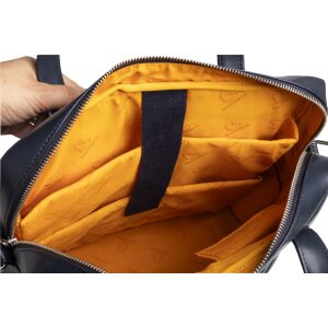 Exacompta 17237E Mochila ordenador Lady Exactive cuero 33x35x16 cm azul marino