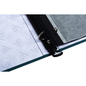 Exacompta 17603E Álbum de fotos mecanismo de anillas 60 páginas negro 32x26x4cm azul-verde