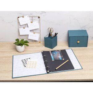 Exacompta 17603E Álbum de fotos mecanismo de anillas 60 páginas negro 32x26x4cm azul-verde