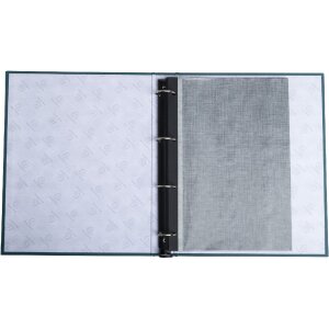 Exacompta 17603E Álbum de fotos mecanismo de anillas 60 páginas negro 32x26x4cm azul-verde