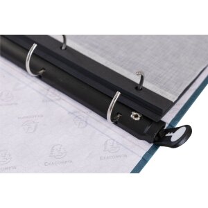 Exacompta 17603E Álbum de fotos mecanismo de anillas 60 páginas negro 32x26x4cm azul-verde