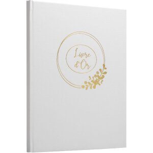 Exacompta Libro de Visitas Ringflower Oro Blanco ribete 100 páginas 27x22 cm