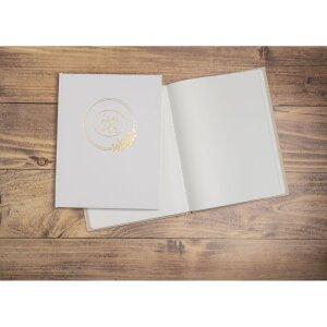 Exacompta Libro de Visitas Ringflower Oro Blanco ribete 100 páginas 27x22 cm